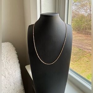 Vintage Michael Anthony 18K GP Rose Gold Necklace Stamped Designer Diamond Cut